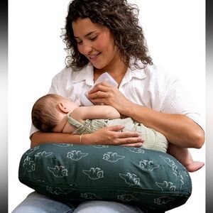Boppy Pillow with Forest Green Dinosaur Design